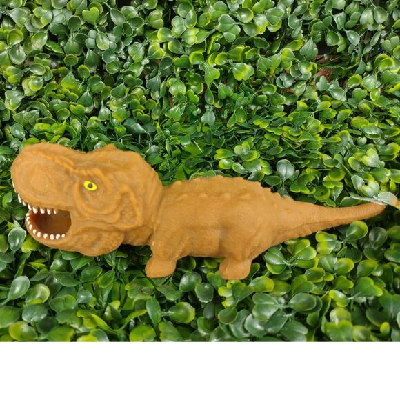Tyrannosaurus Rex Dinosaur Squishy Toy Figure Squeezable T-Rex Dino Sand Brown - Picture 2 of 15